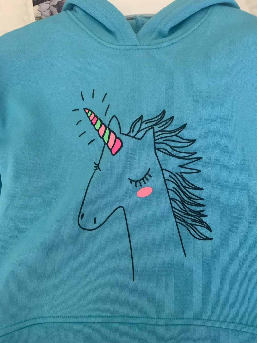Girls Blue Unicorn Sweatpants Set